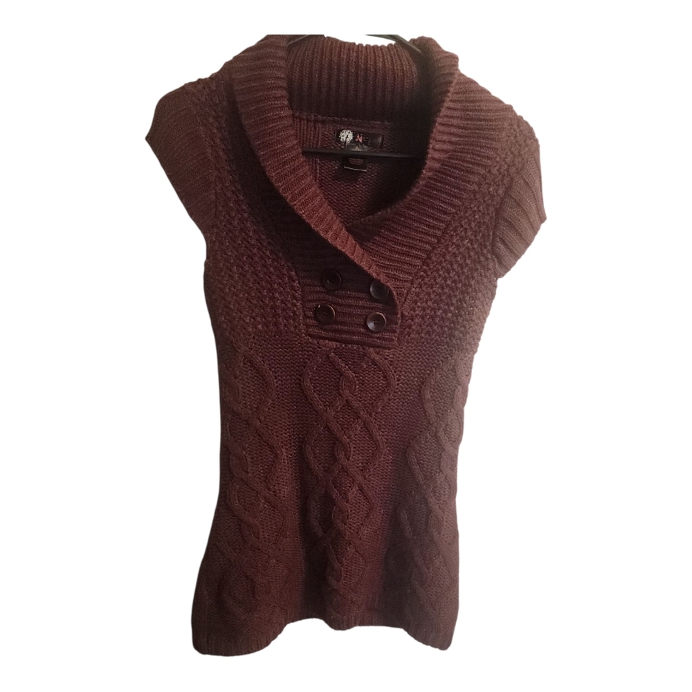 Jj Always Short Sleeve Sweater Sweater Dress Burgendy  Size S